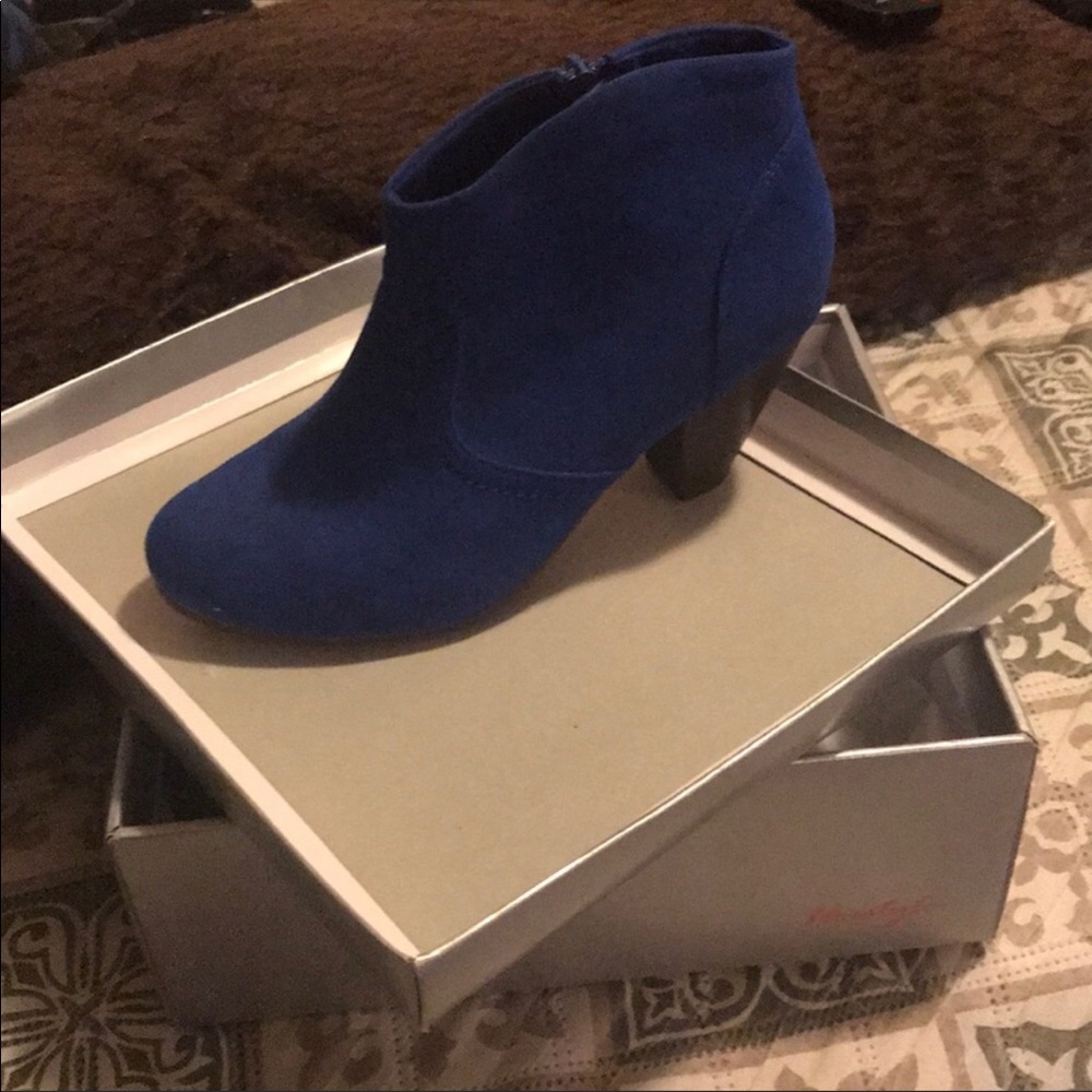 Blue ankle boots
